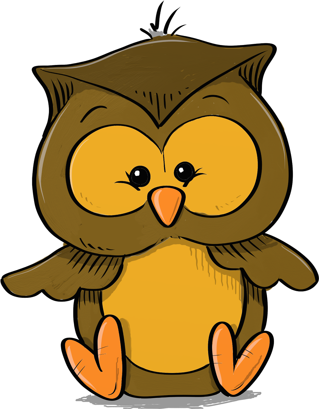 Cartoon Baby Owl - Cartoon Owl Sketch Png (1301x1600), Png Download