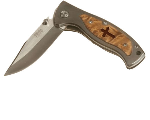 Pocket Knife Light Blade Size - P. Graham Dunn Knf76 Pocket Knife-cross (600x600), Png Download