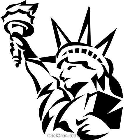 Statue Of Liberty Royalty Free Vector Clip Art Illustration - Personalised New York Charm - The Name Jewellery (429x480), Png Download