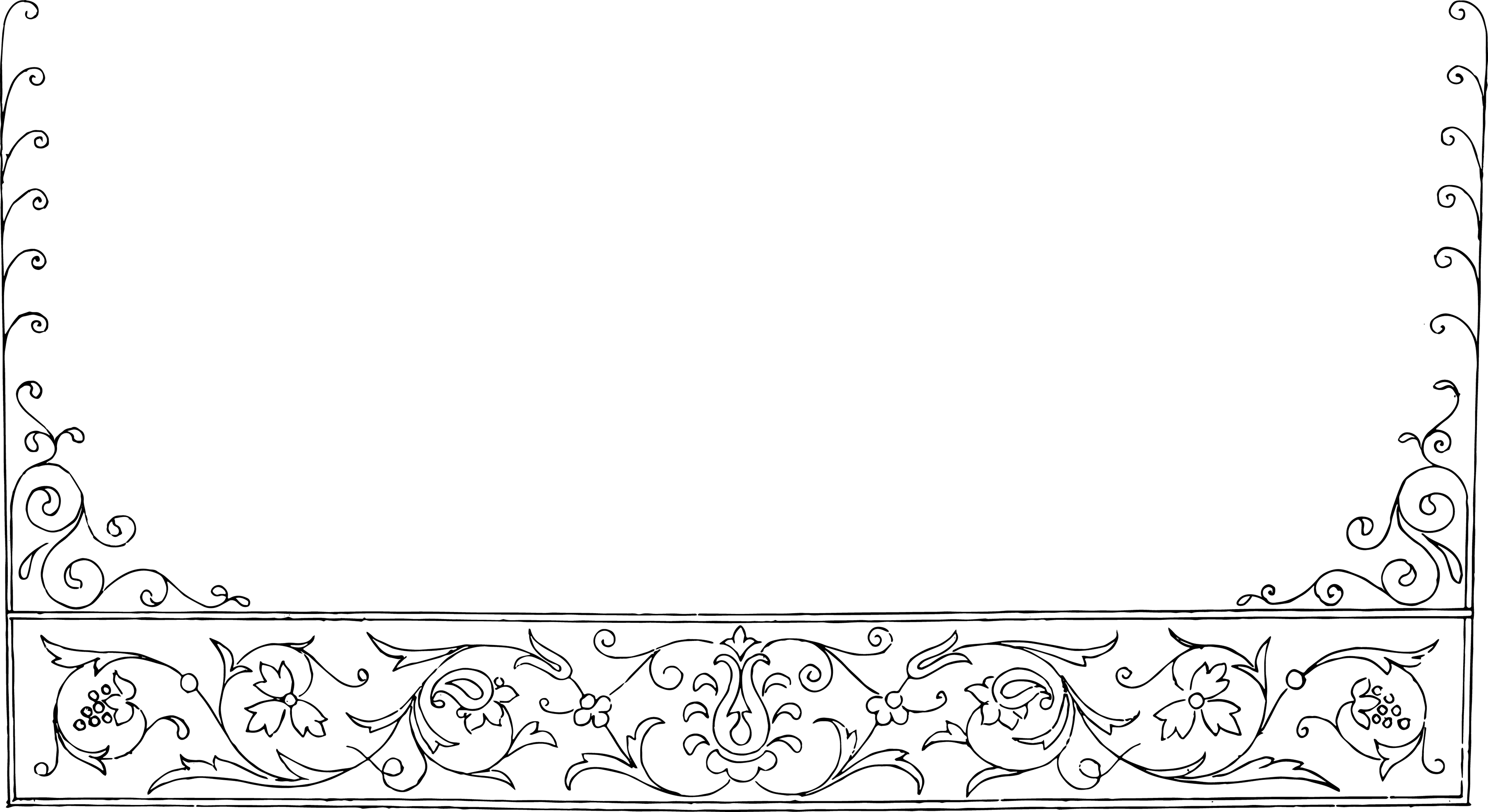White Floral Border Png Image Transparent - Floral Celtic Border (3600x1965), Png Download