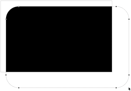 Duplicate The Shape And Reposition - Rectangle With One Curved Corner (540x370), Png Download