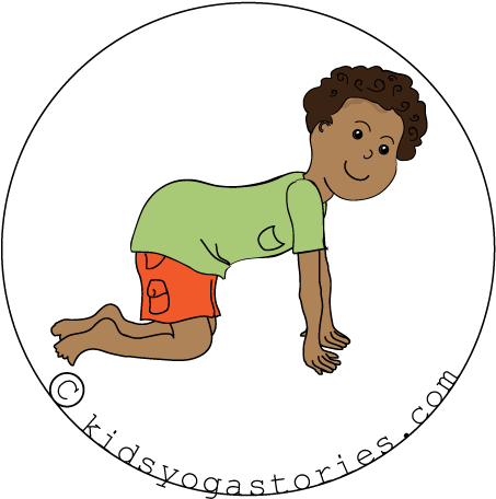 Cow Pose For Kids - Happy Baby Pose Cartoon (600x600), Png Download