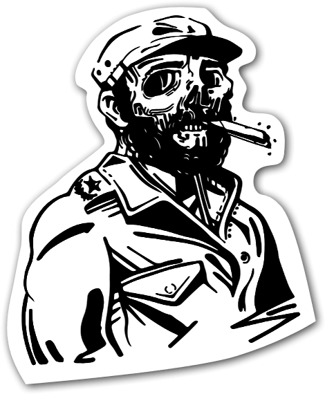 Esqueleto De Fidel Castro Con Cigarro - Crystal Ball (501x600), Png Download