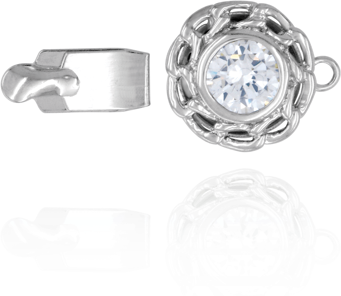 Brass Clasp With Scalloped Circle Design - Pre-engagement Ring (1500x1500), Png Download