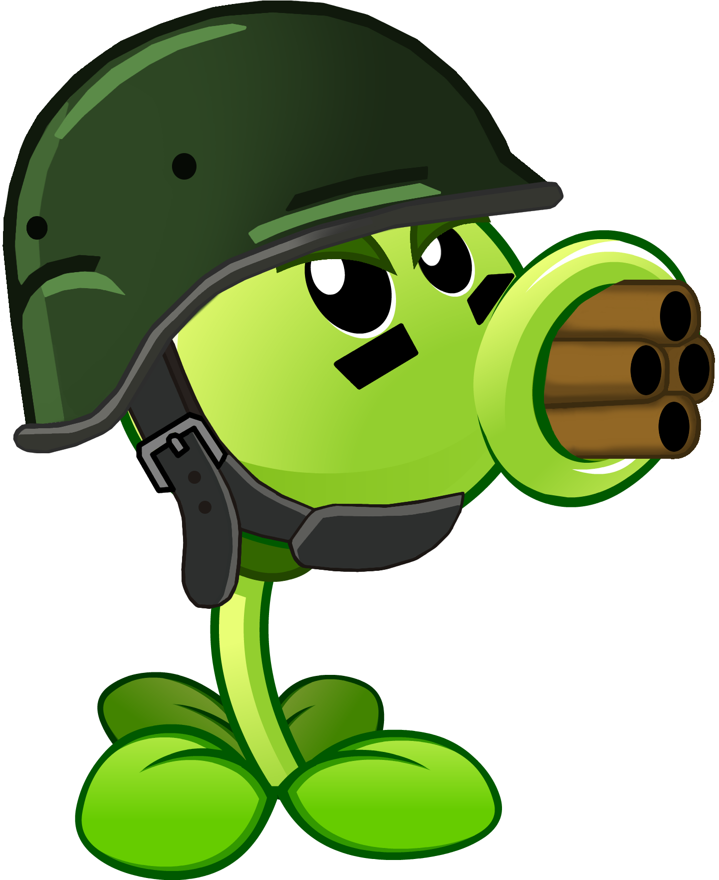 Pvz 2 Gatling Pea Almanac Entry - Pvz 2 Gatling Pea (1474x1853), Png Download