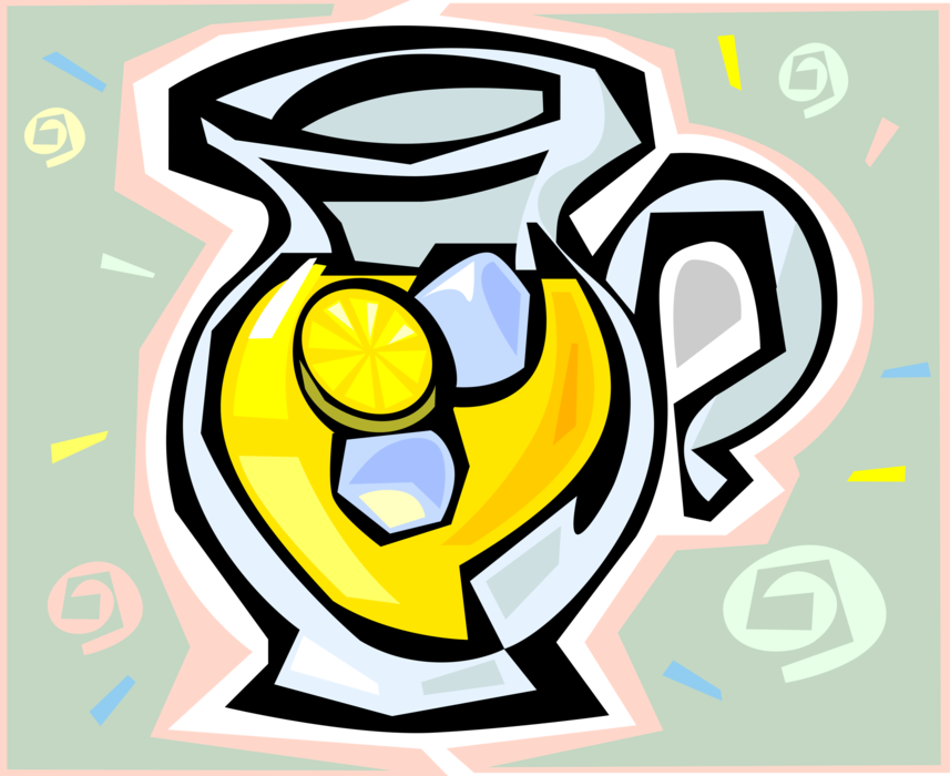 Vector Illustration Of Pitcher Of Lemonade With Lemons - Soft Drink (857x700), Png Download