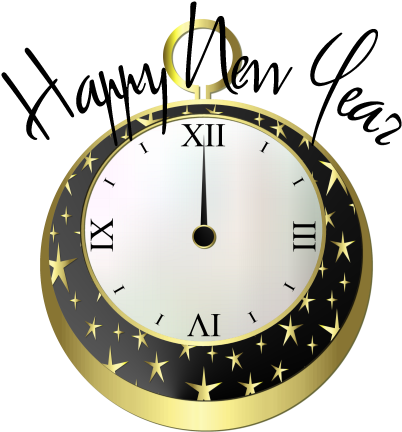New Year Clocks New Year Clock Png - New Year Gold Card (456x467), Png Download