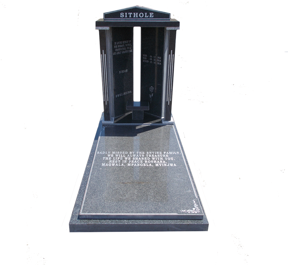 R65 Headstone With Kerbing And Slab - Memorial (1024x1024), Png Download