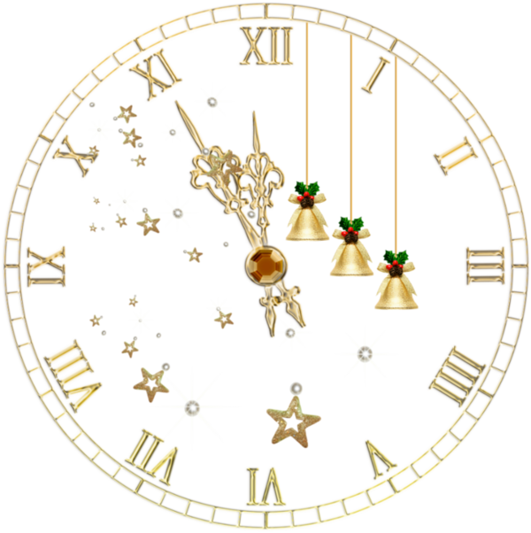 Horloge Clock Reloj Relógio Nouvel An Voeux - Clock (600x602), Png Download