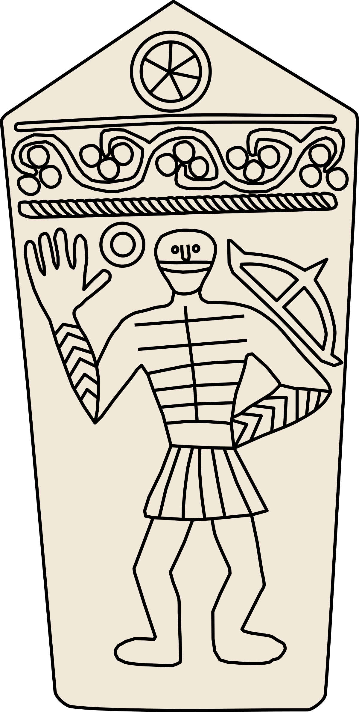 Bosnian Medieval Tombstone Drawing - Stecak Bosnia (684x1354), Png Download