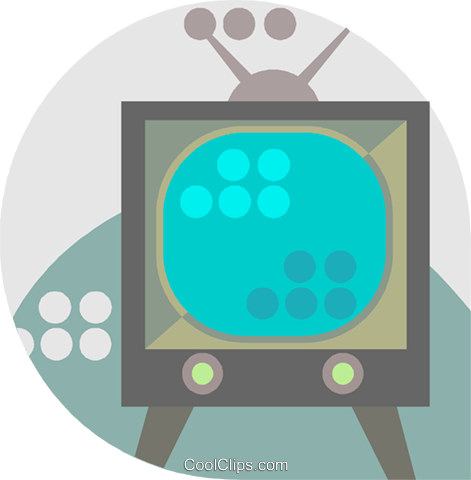 Television Set With Rabbit Ears Royalty Free Vector - Television (471x480), Png Download