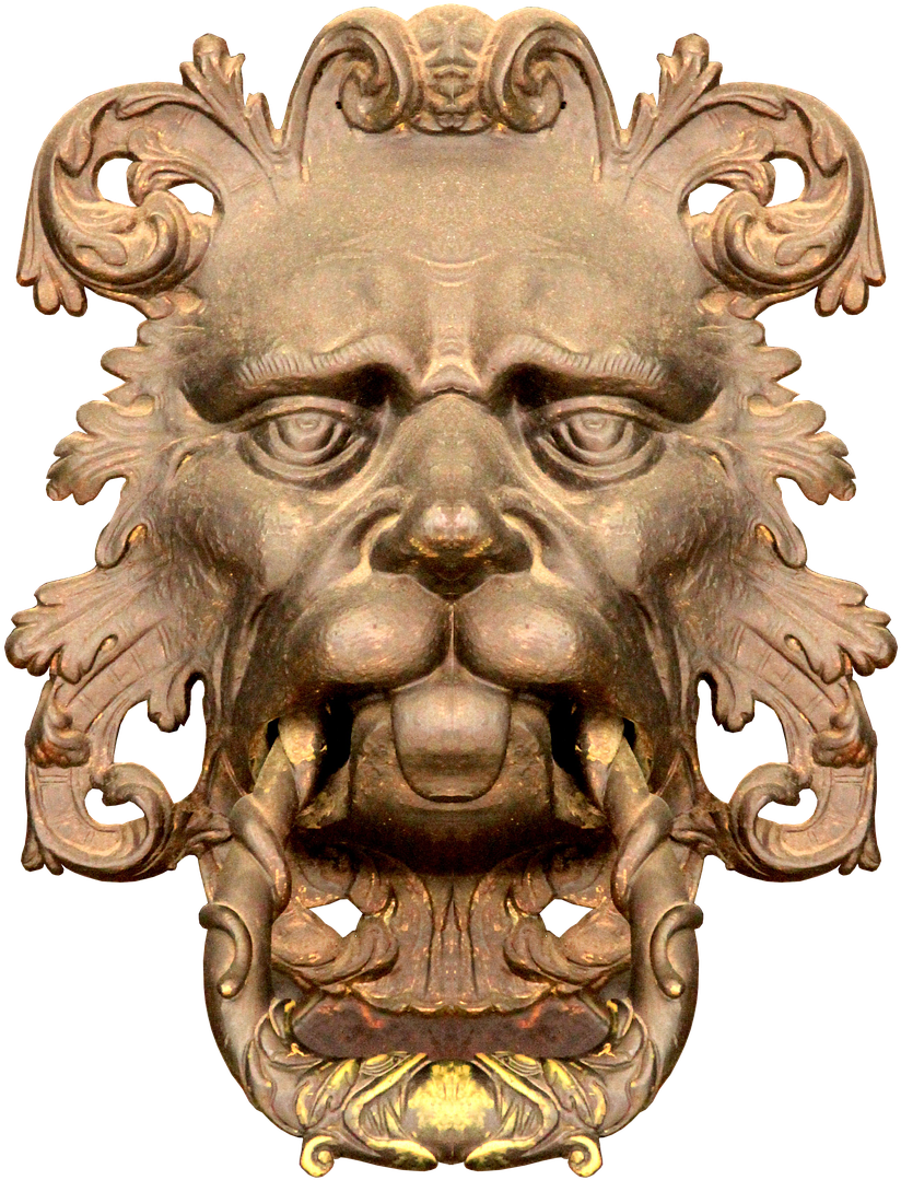 Doorknocker Lion Lion Head - Lion (1053x1280), Png Download