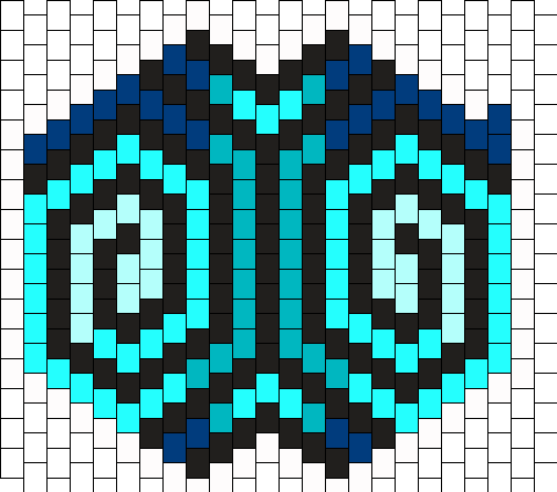 Blue Swirl Mask Bead Pattern - Perler Beads (504x445), Png Download