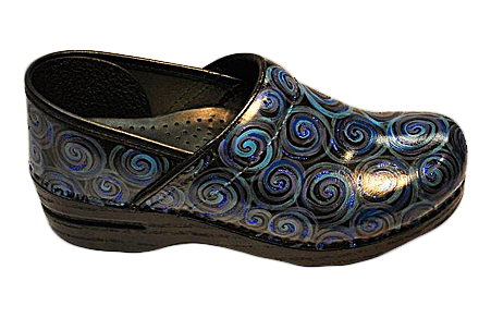 Hand Painted Blue Swirl Clog - Slip-on Shoe (451x292), Png Download