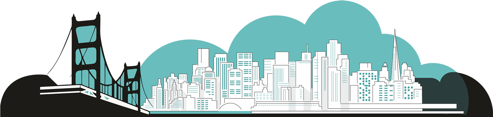 San Francisco Skyline - San Francisco (1920x477), Png Download