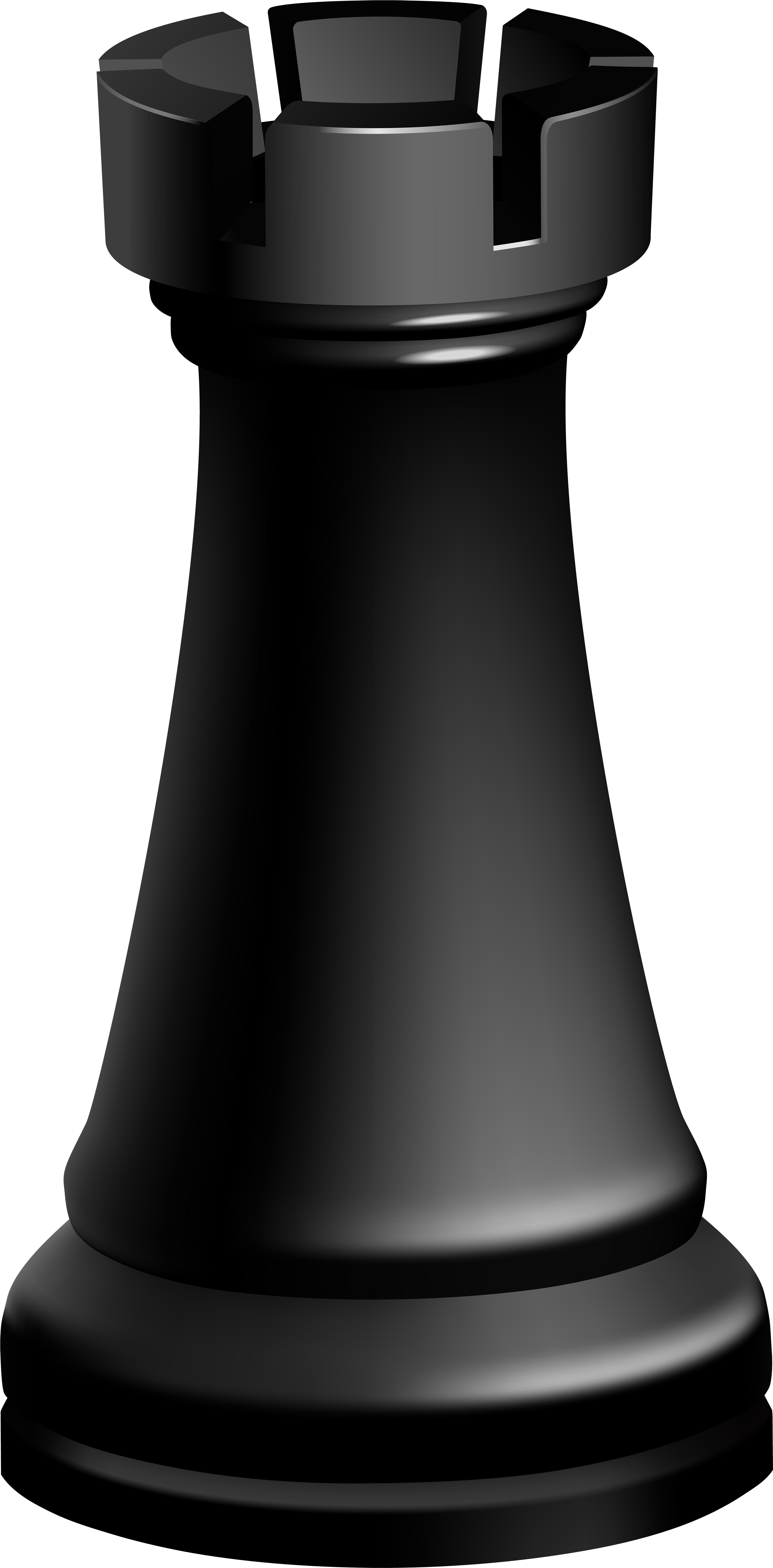 Rook Black Chess Piece Png Clip Art - Chess Piece Rook (4006x8000), Png Download