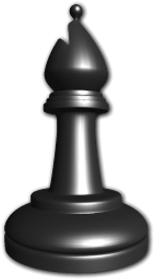 Chess Bishop - Black Bishop Chess Piece (400x400), Png Download