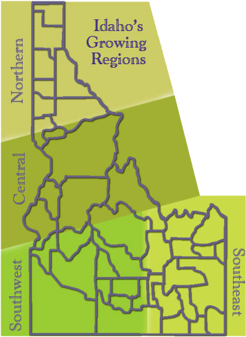 Idaho Climate Map - Climate Regions Of Idaho (380x500), Png Download