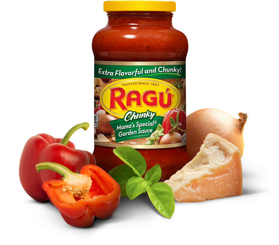Mama's Special Garden Sauce - Ragu Chunky Sauce, Mama's Special Garden - 24 Oz Jar (1000x800), Png Download