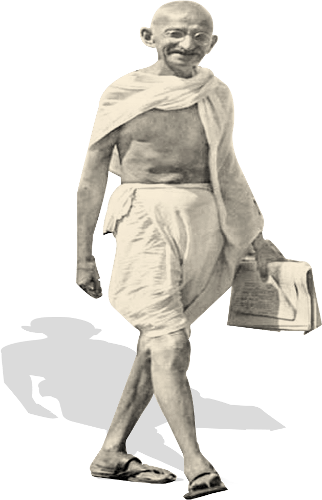 Mkganghi - Mahatma Gandhi Full Standing (629x975), Png Download