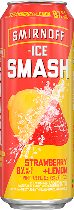 Smirnoff Ice Smash Strawberry Lemon - Smirnoff Smash Strawberry Lemon (258x730), Png Download