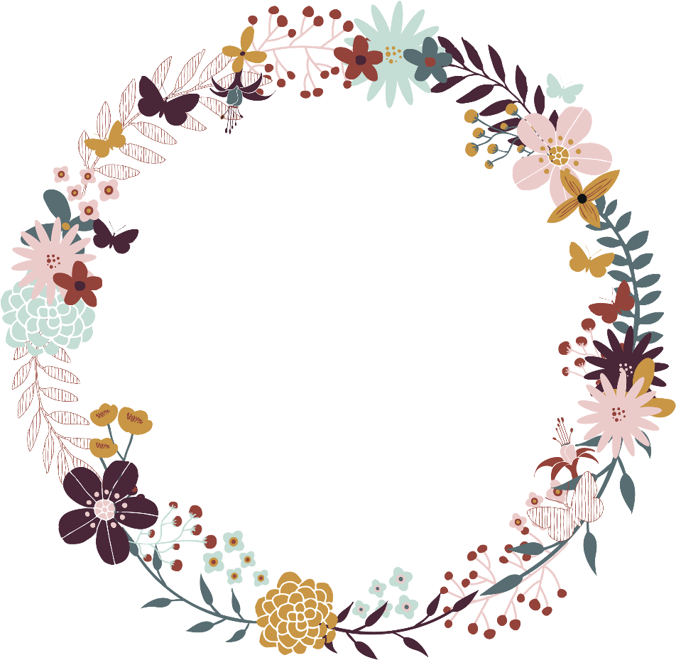 Frame Flowers Autumn Vector Flores Lizzieedits - Circle (1024x1024), Png Download
