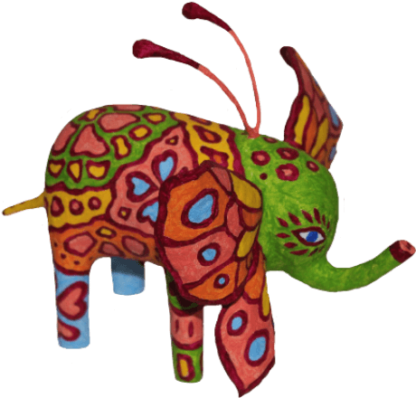 Alebrijes De Oaxaca Elefante - Alebrije Elefante (480x470), Png Download