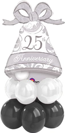 Ring In Silver Anniversary Balloons - 25th Anniversary Super Shaped Foil Balloon (600x600), Png Download