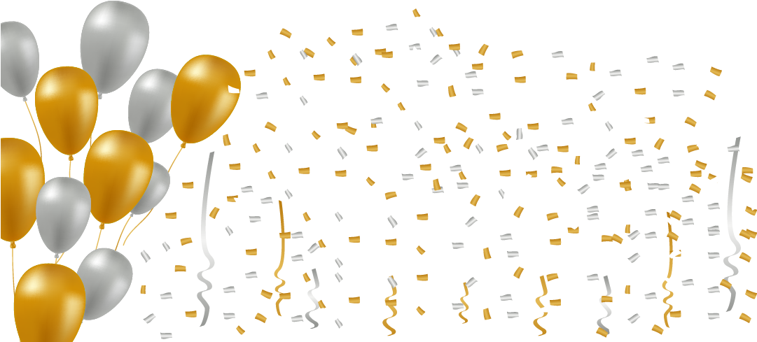 Download Gold & Silver Balloons - Illustration | Transparent PNG