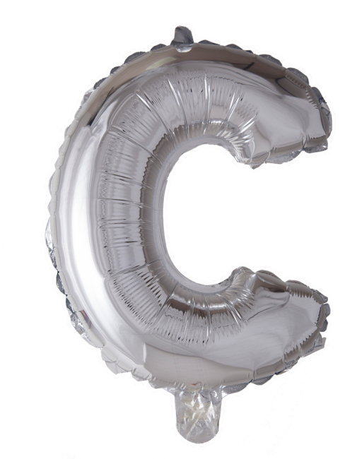 Foilballoon C , 40'' - Folie Ballon Letter C Zilver 102cm Leeg (650x650), Png Download