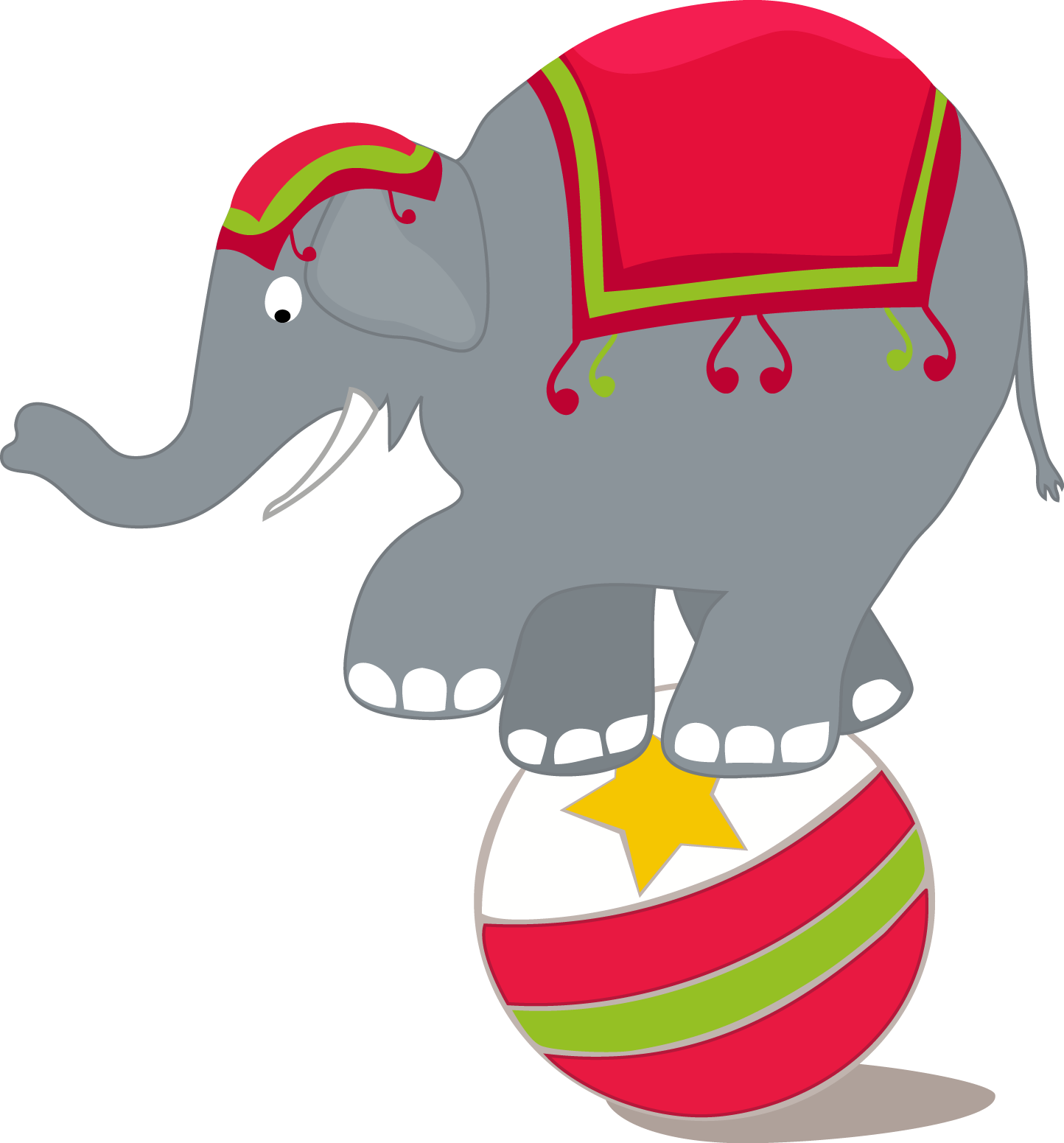 Elefante Circo Png - Circus Elephant Clipart Png (1444x1551), Png Download