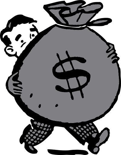 Previous Image - Cartoon Man Holding Money (400x514), Png Download