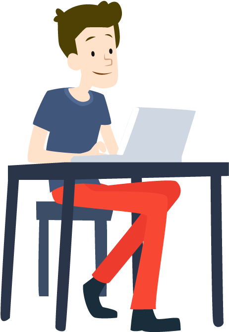 Clip Art Portfolio Categories 1designshop Page - Man On Laptop Cartoon (480x680), Png Download