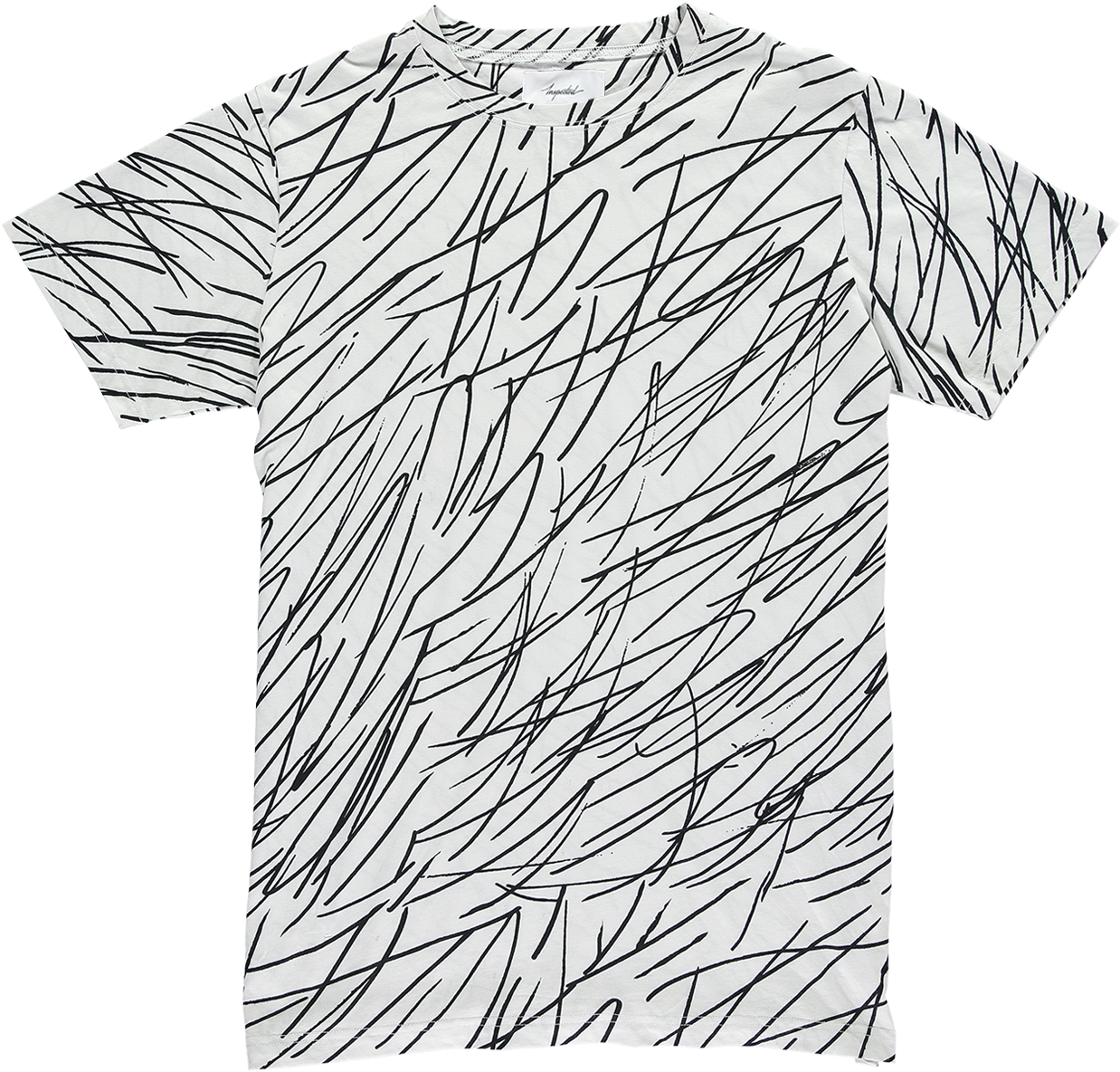 Scribble T-shirt White - T-shirt (1588x1750), Png Download
