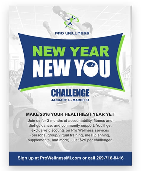 Pro Wellness New Year New You Branding And Advertising - Advertising (476x575), Png Download