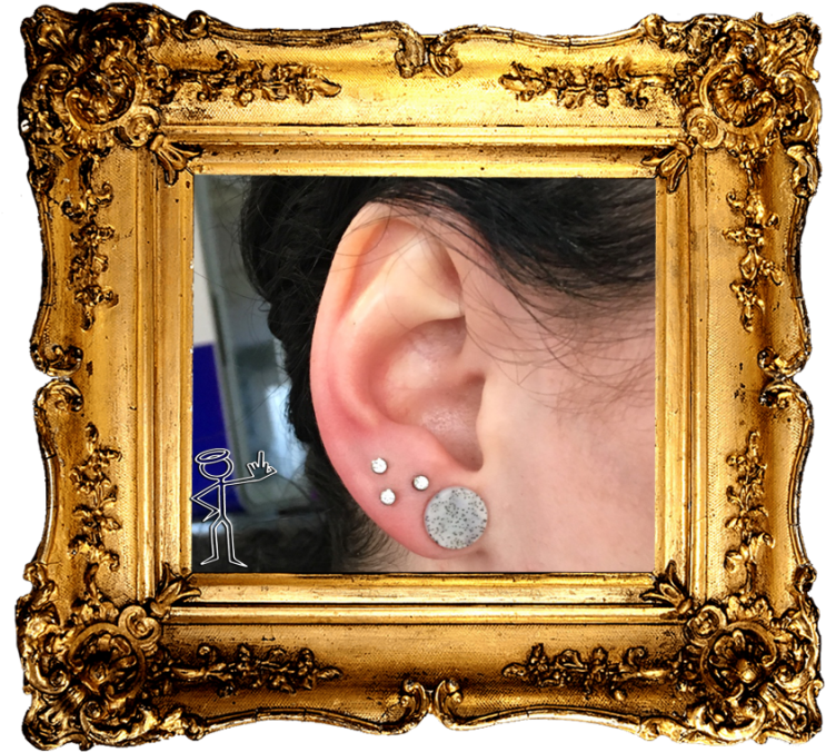 Triangle Lobe Piercing - Png Photo Frame Free (1080x675), Png Download