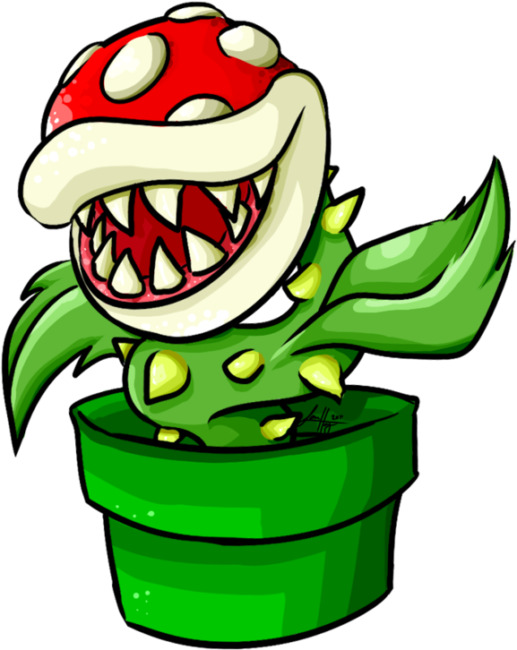 Piranha Cartoon Png - Mario Piranha Plant Drawing (800x800), Png Download