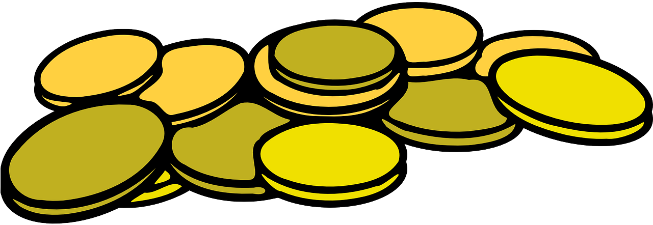 Coins Two Money Free Vector Graphic On Pixabay - Coins Clipart (960x480), Png Download