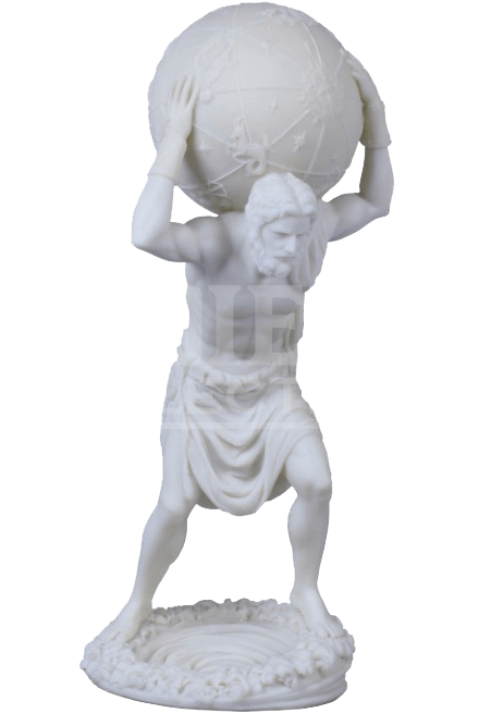 Atlas Statue - White Marble Look Atlas Holding The Heavens Statue (670x670), Png Download