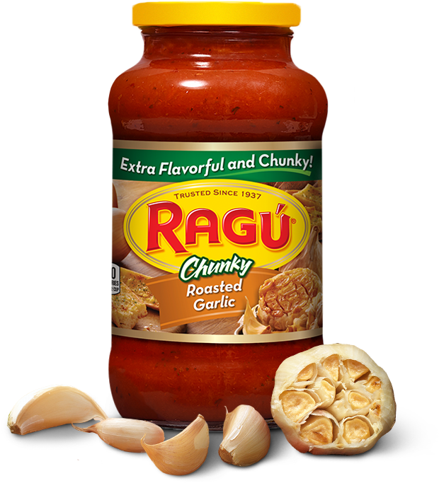 Roasted Garlic Sauce - Ragu Chunky Garlic (1000x800), Png Download