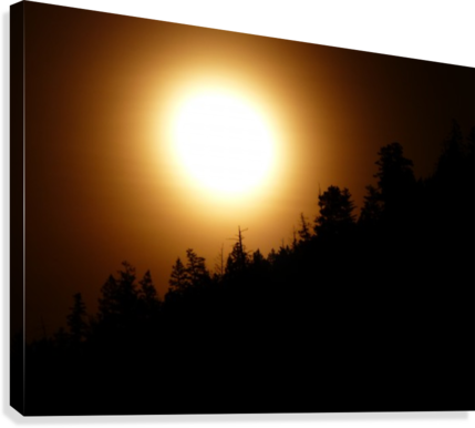 Moon Silhouette Canvas Print - Sunlight (429x386), Png Download