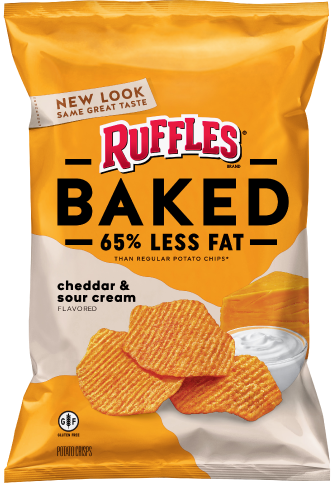 Ruffles® Baked Cheddar & Sour Cream Flavored Potato - Baked Cheddar Ruffles (334x483), Png Download