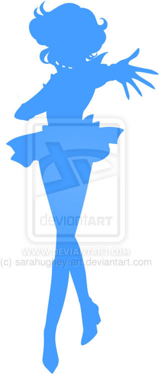 Sailor Mercury Silhouette By Sarahughey-art Moon Silhouette, - Sailor Mercury Silhouette (900x900), Png Download