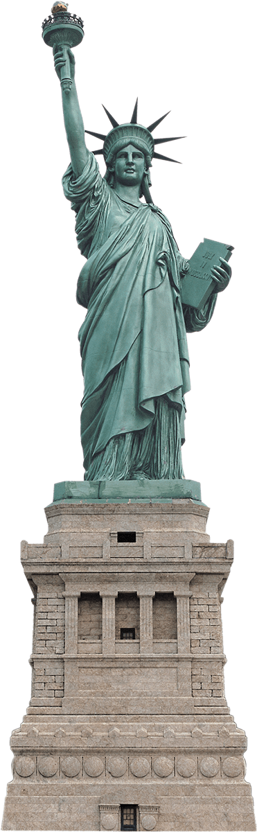 Statue - Statue Of Liberty Transparent (431x1218), Png Download