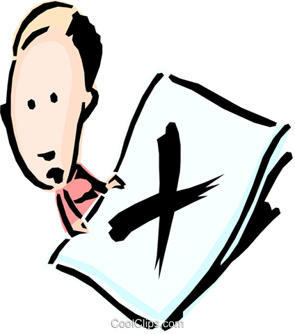 Cartoon Man With Multiplication Sign Royalty Free Vector - Any Questions (424x480), Png Download