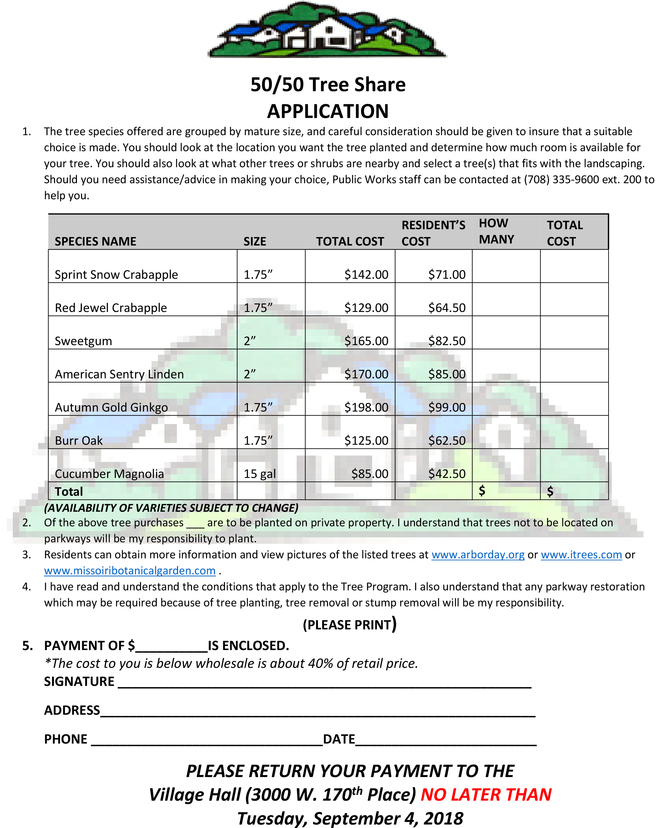 Fall 2018 50-50 Tree Share Application (1) - Number (2550x3300), Png Download