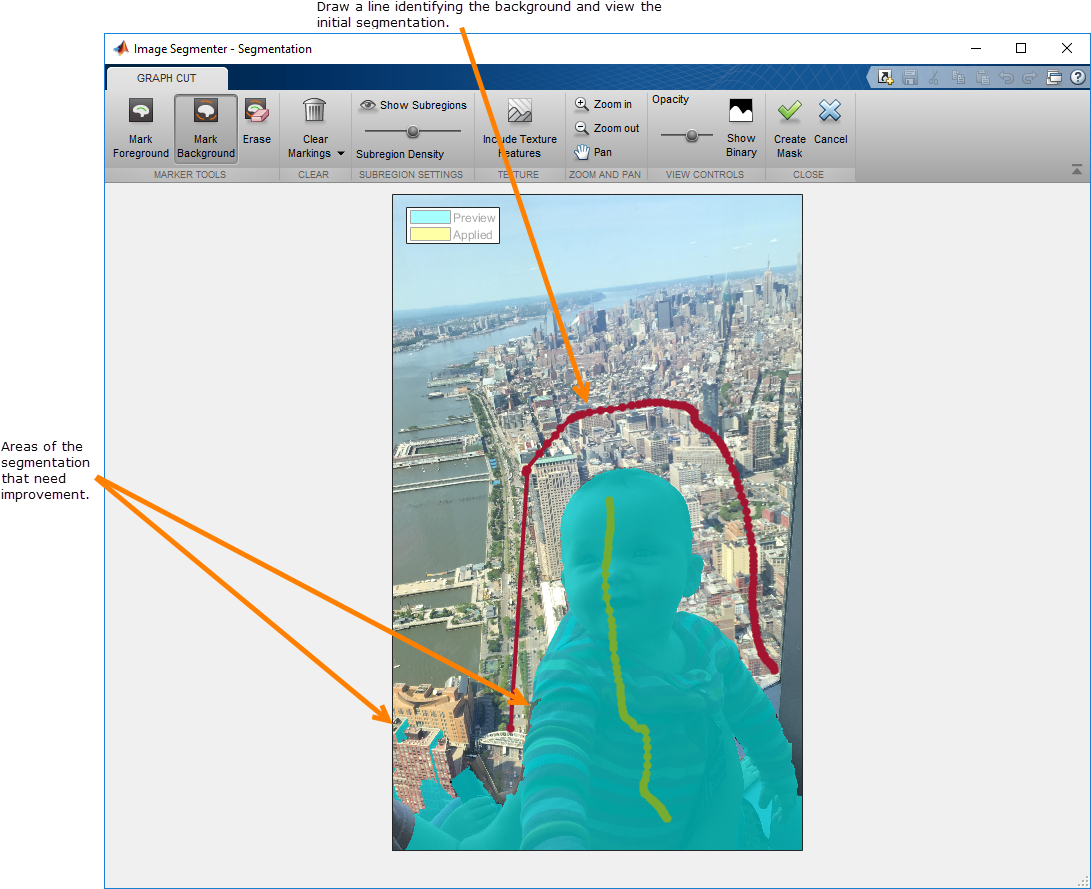 Continue Drawing Foreground And Background Lines To - Graph Cut Foreground Background (1103x901), Png Download
