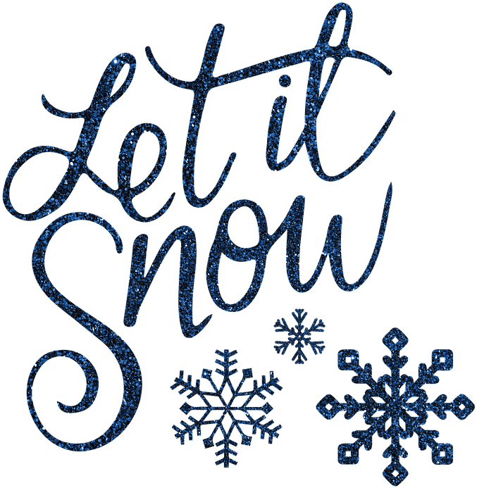Typography, Calligraphy, Glitter, Blue Glitter - Let It Snow Calligraphy (720x720), Png Download