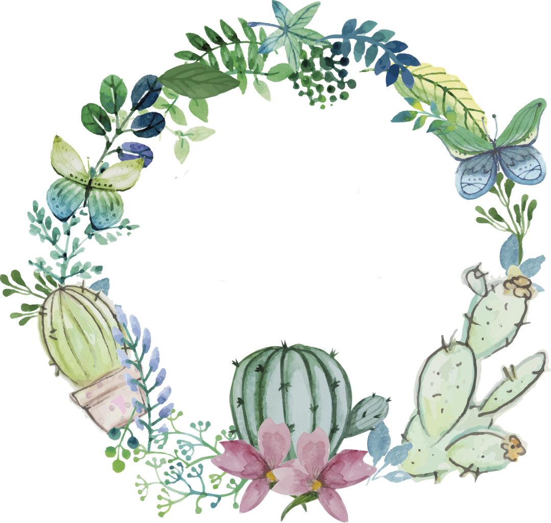 Watercolor Watercolour Ftestickers Cactus - Address Book For Women (address Book Large Print) (1079x1024), Png Download