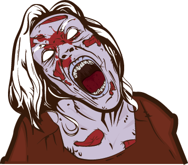 Zombie Woman Wall Decal - Zombie Girl Vector (374x328), Png Download